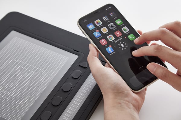 Dot Pad paired with iPhone